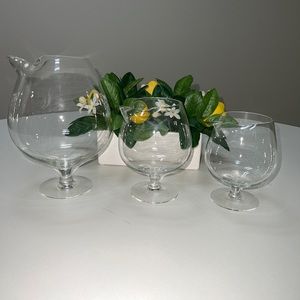 Vintage Lightweight Brandy Snifter with Pour Spout ~ Set Of 3.